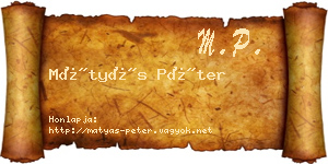 Mátyás Péter névjegykártya